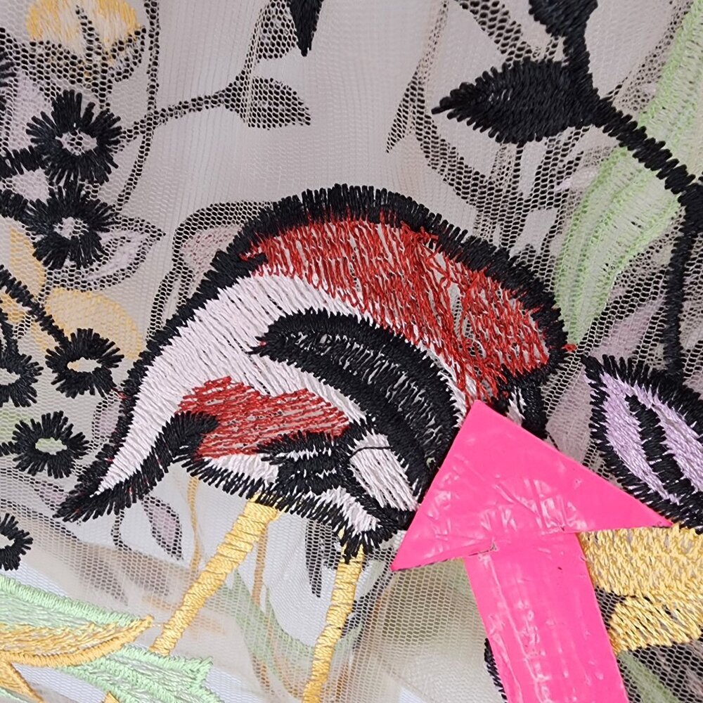 L'Atiste by Amy Womens Small Skirt Maxi Embroidered Floral Sheer Mesh Multicolor - Picture 6 of 13